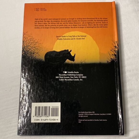 Vintage Animals in Danger Pop-up Book - Hardcover By William McCay. Like New‎ - Picture 6 of 6